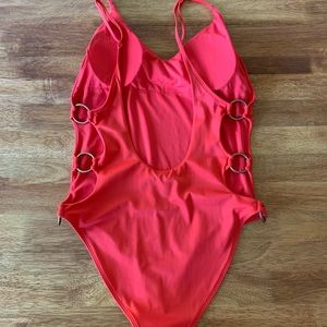 Aerie Three Rings One Piece Swim - Medium RED